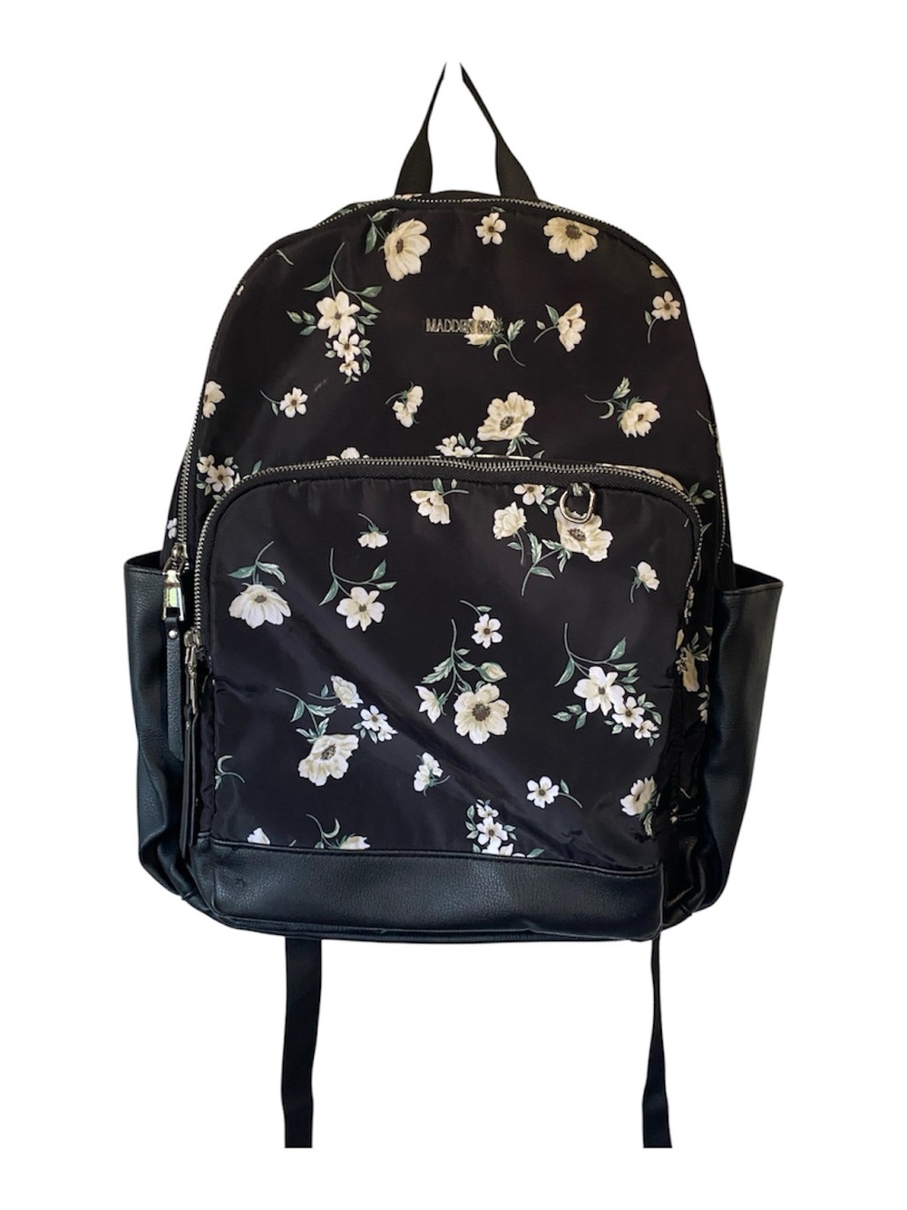 Madden NYC BTS Black Floral Backpack vegan leather